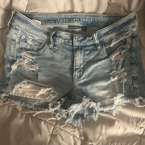 American Eagle Outfitters Ripped Jean Shorts - Light Blue size 10